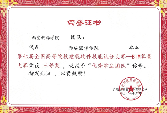 获奖证书
